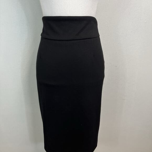 Premise Studio Skirt size 8 Black Pencil Knee Stretch Ponte Knit Career Casual - Picture 2 of 6